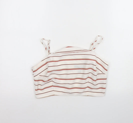 Womens UK Size 10 New Look White Cropped Tank