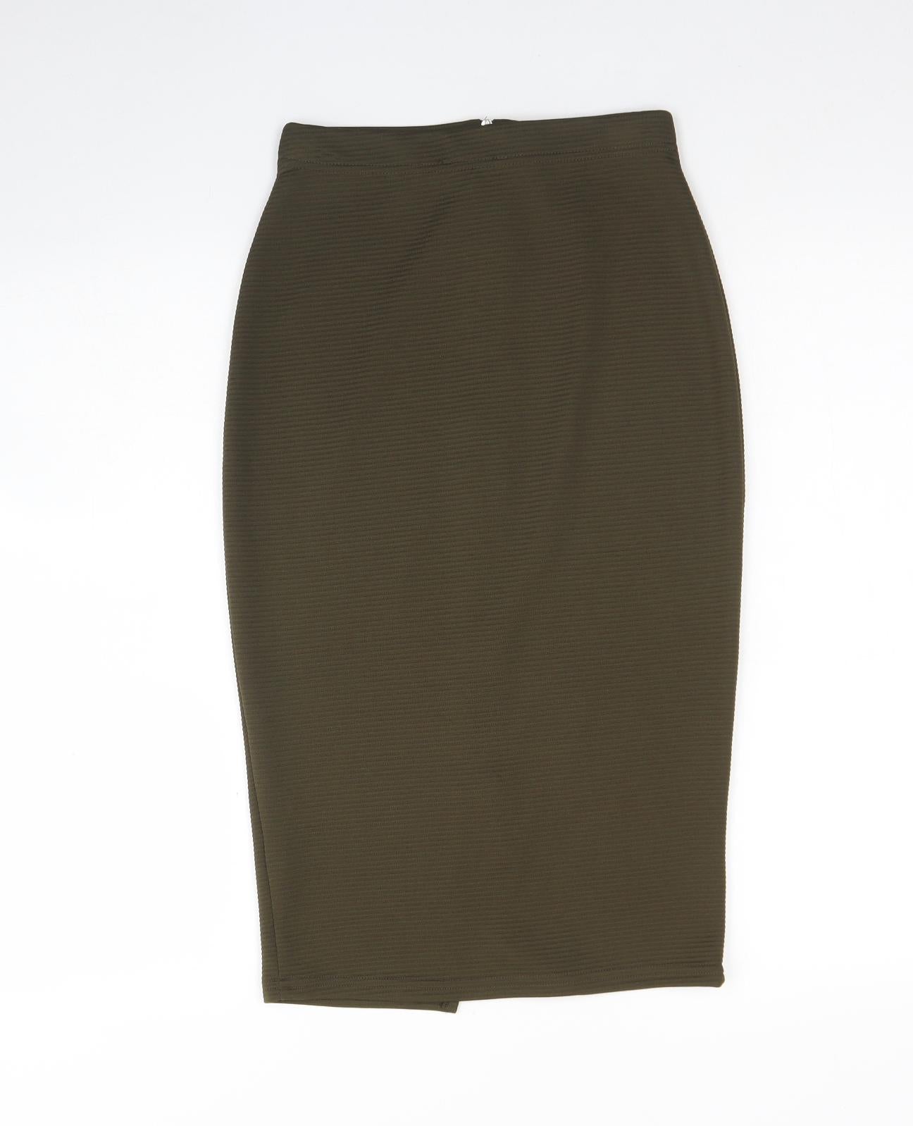Atmosphere Womens Green  Polyester A-Line Skirt Size 6   Zip
