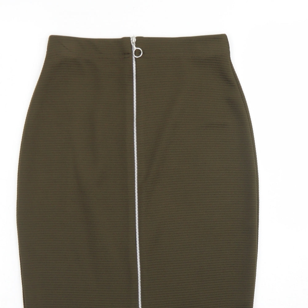 Atmosphere Womens Green  Polyester A-Line Skirt Size 6   Zip