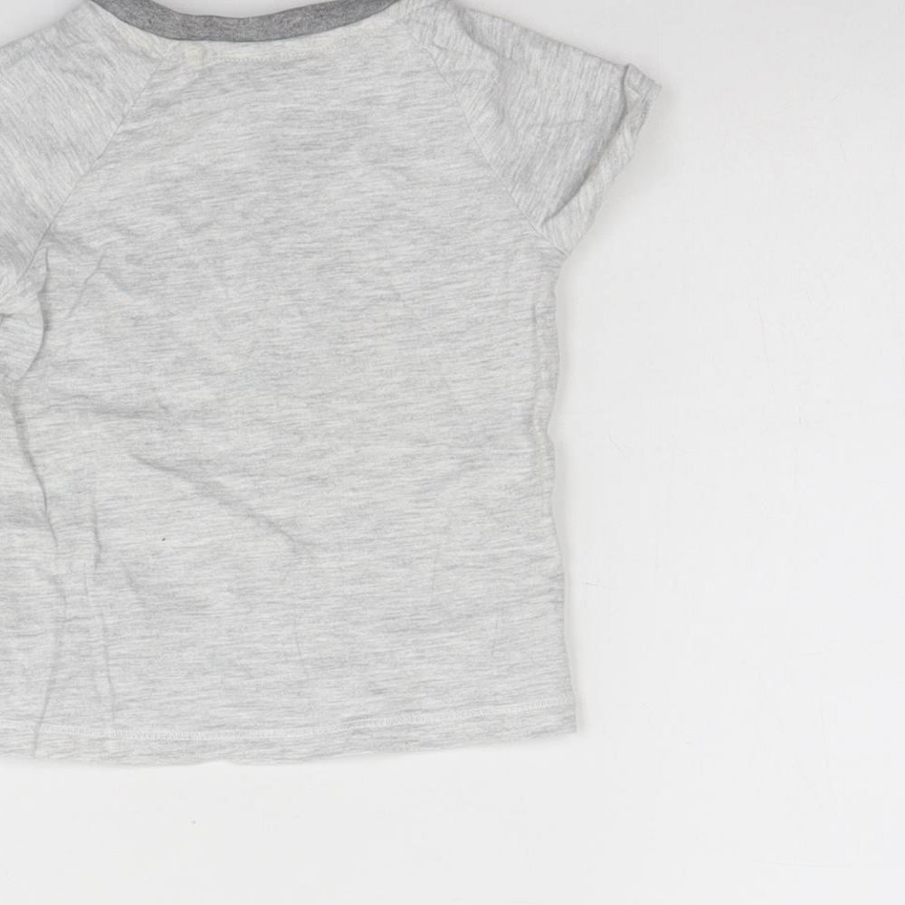 TU Baby Grey  Cotton Basic T-Shirt Size 9-12 Months Round Neck  - Koala Bear