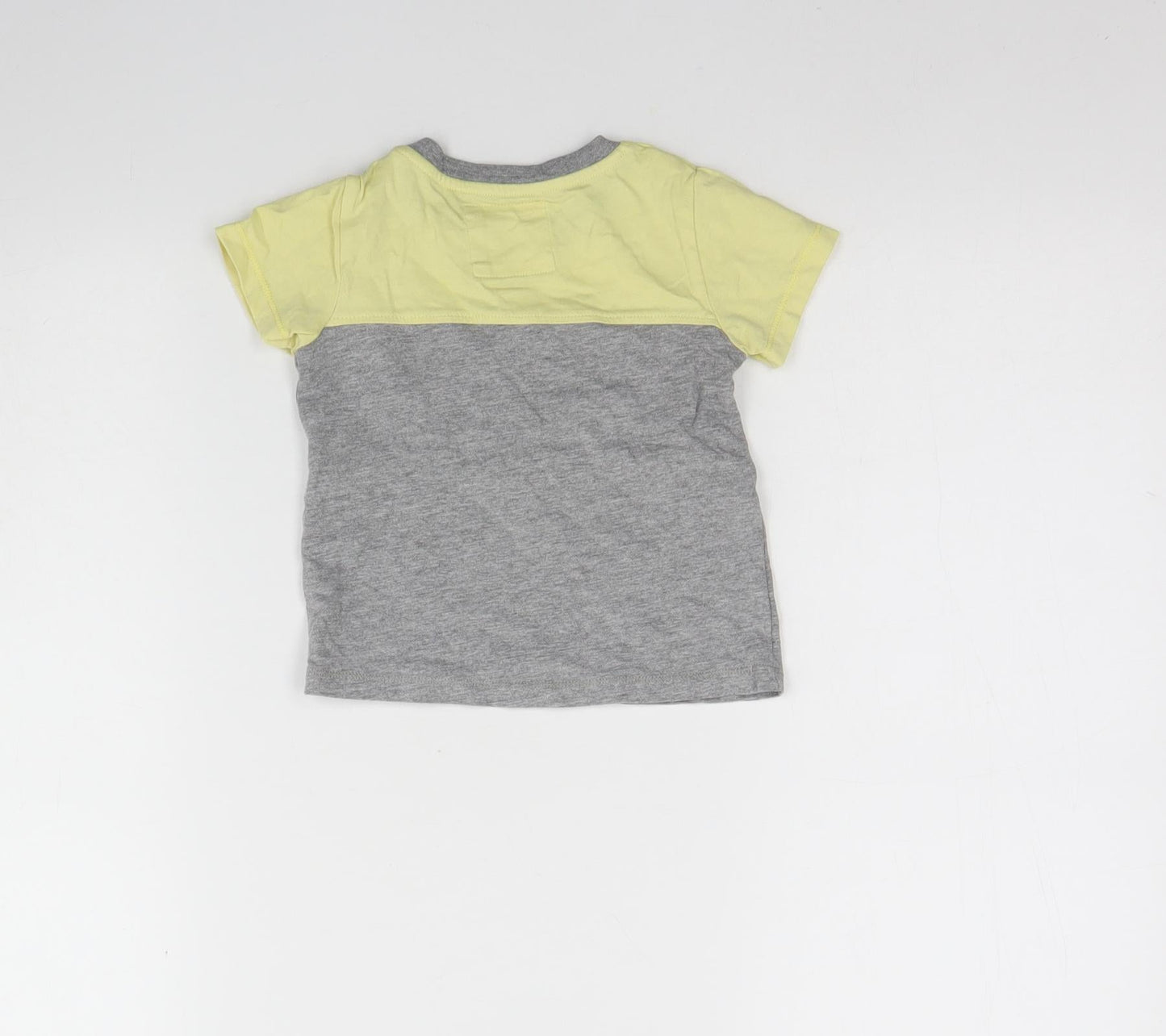 TU Baby Grey  Cotton Basic T-Shirt Size 9-12 Months Round Neck