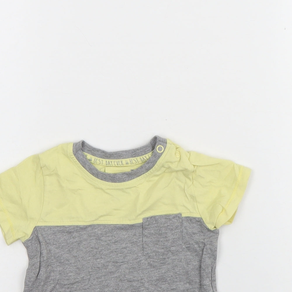 TU Baby Grey  Cotton Basic T-Shirt Size 9-12 Months Round Neck