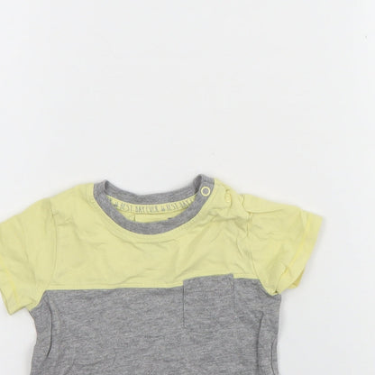TU Baby Grey  Cotton Basic T-Shirt Size 9-12 Months Round Neck