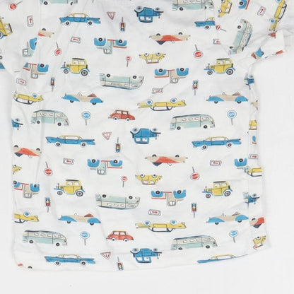 Nutmeg Baby White Spotted Cotton Basic T-Shirt Size 9-12 Months Round Neck