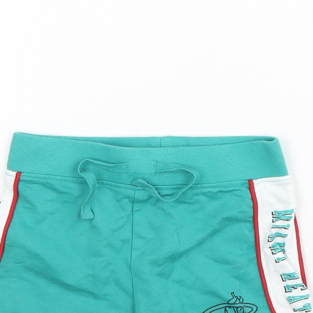 Primark Baby Green  Cotton Cropped Trousers Size 6-9 Months  Drawstring