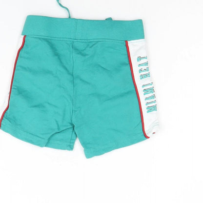 Primark Baby Green  Cotton Cropped Trousers Size 6-9 Months  Drawstring