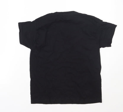 Fruit of the Loom Girls Black  Cotton Basic T-Shirt Size 7-8 Years Round Neck