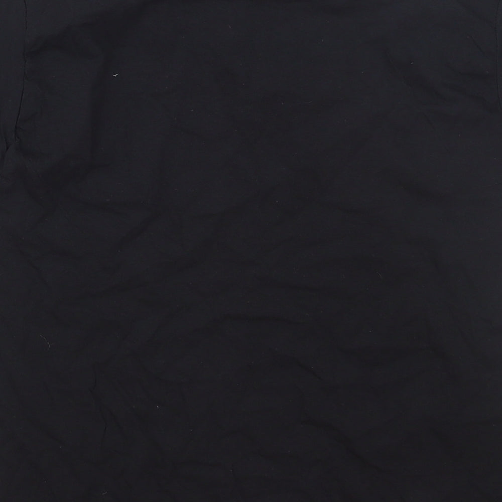 Fruit of the Loom Girls Black  Cotton Basic T-Shirt Size 7-8 Years Round Neck