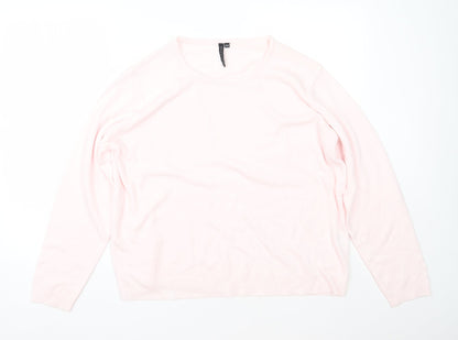 Additional front view of Intuition Essentials women’s pink round neck acrylic jumper, size UK 20