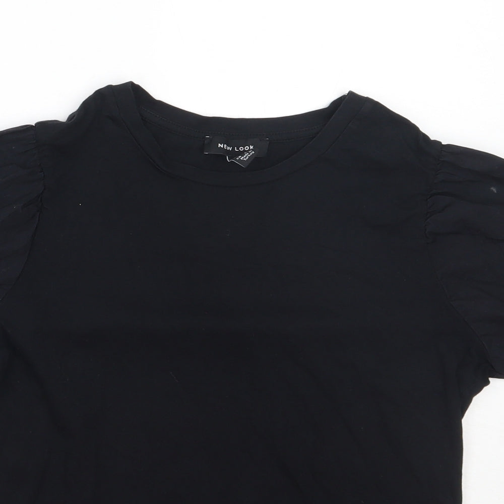 Womens UK Size 10 New Look Black Basic T-Shirt