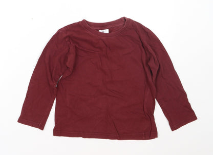 URBAN RASCALS Boys Red  Cotton Basic T-Shirt Size 5 Years Round Neck