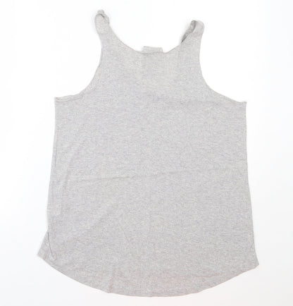 Primark Womens Grey  Polyester Basic Tank Size 12 Round Neck