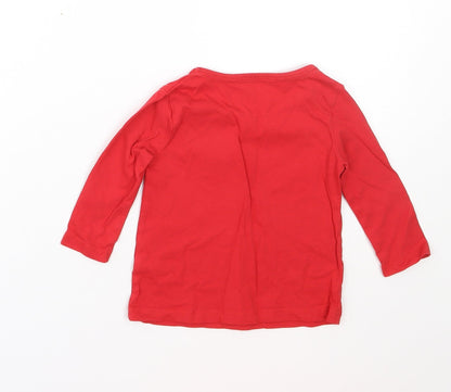 Lullaby Girls Red  Cotton Cami Pyjama Top Size 12-18 Months   - christmas