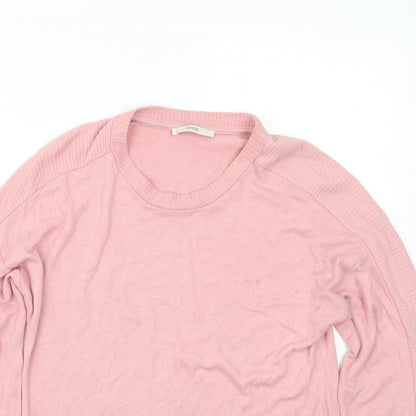 George Womens Pink Crew Neck  Viscose Pullover Jumper Size S