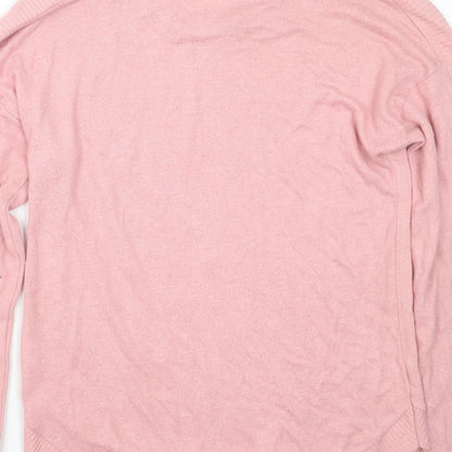 George Womens Pink Crew Neck  Viscose Pullover Jumper Size S