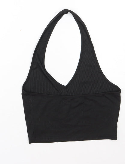 Womens UK Size XS ROMWE Black Cropped Tank