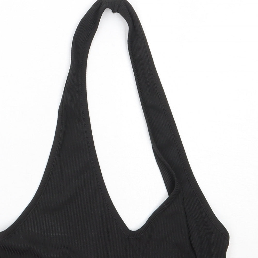 Womens UK Size XS ROMWE Black Cropped Tank