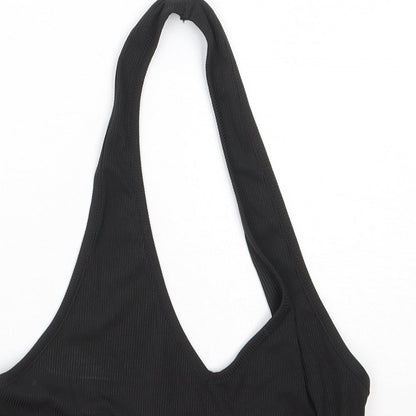 Womens UK Size XS ROMWE Black Cropped Tank