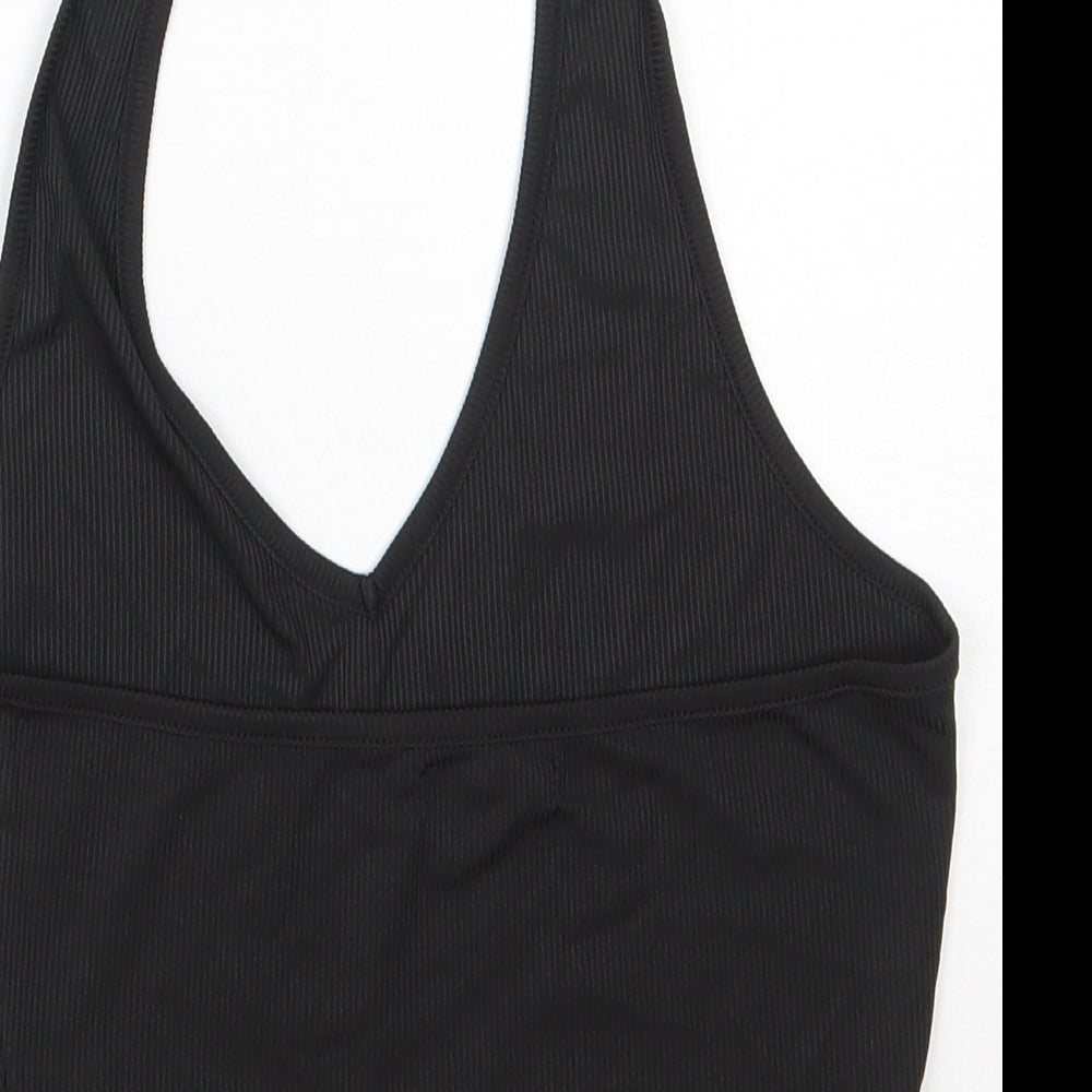 Womens UK Size XS ROMWE Black Cropped Tank