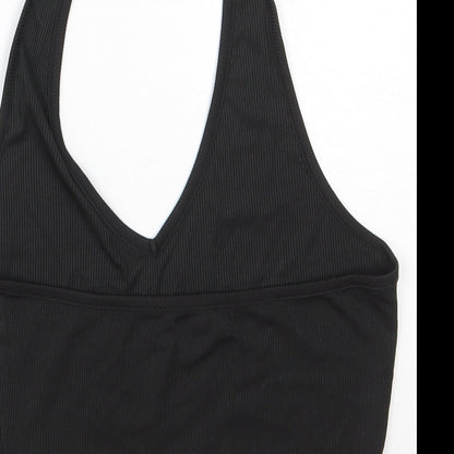 Womens UK Size XS ROMWE Black Cropped Tank