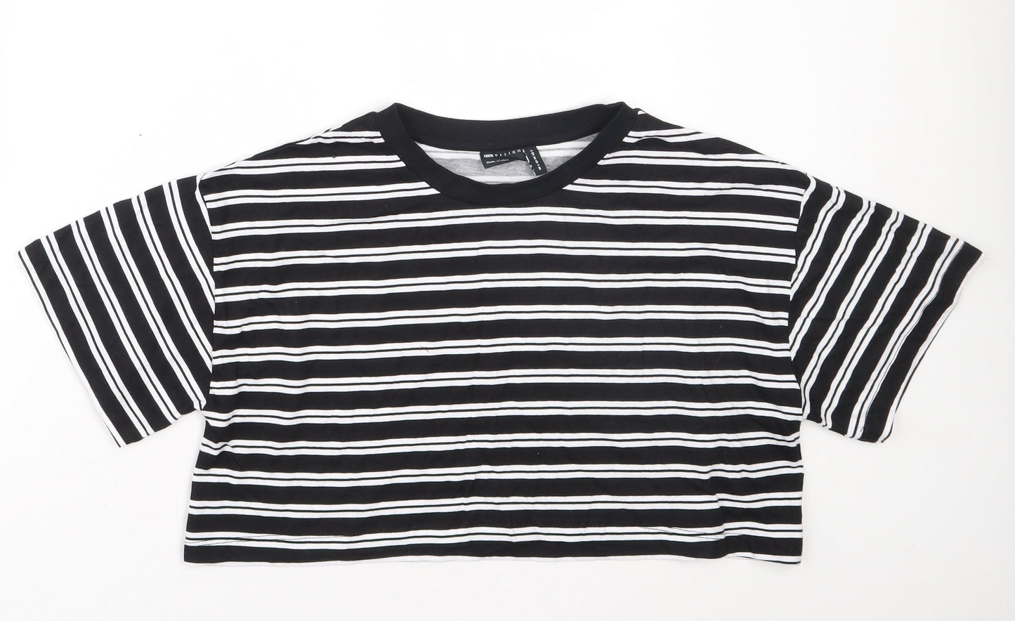 Womens UK Size 6 ASOS Black Cropped T-Shirt