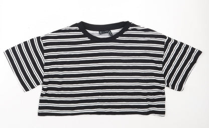 Womens UK Size 6 ASOS Black Cropped T-Shirt