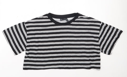 Womens UK Size 6 ASOS Black Cropped T-Shirt