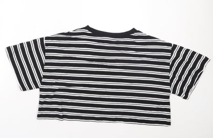 Womens UK Size 6 ASOS Black Cropped T-Shirt