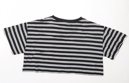 Womens UK Size 6 ASOS Black Cropped T-Shirt