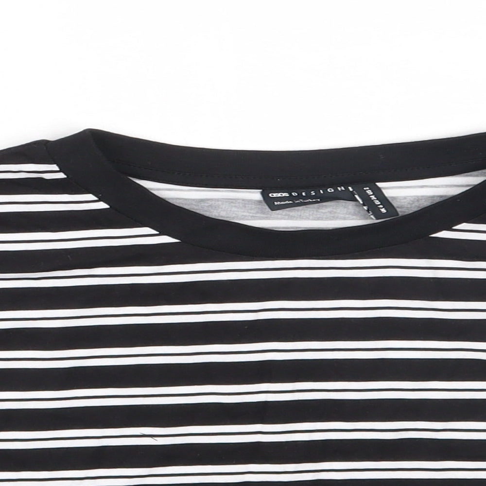 Womens UK Size 6 ASOS Black Cropped T-Shirt