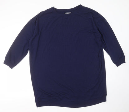 Studio Womens Blue Round Neck  Polyester Pullover Jumper Size 12