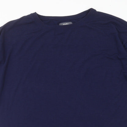 Studio Womens Blue Round Neck  Polyester Pullover Jumper Size 12