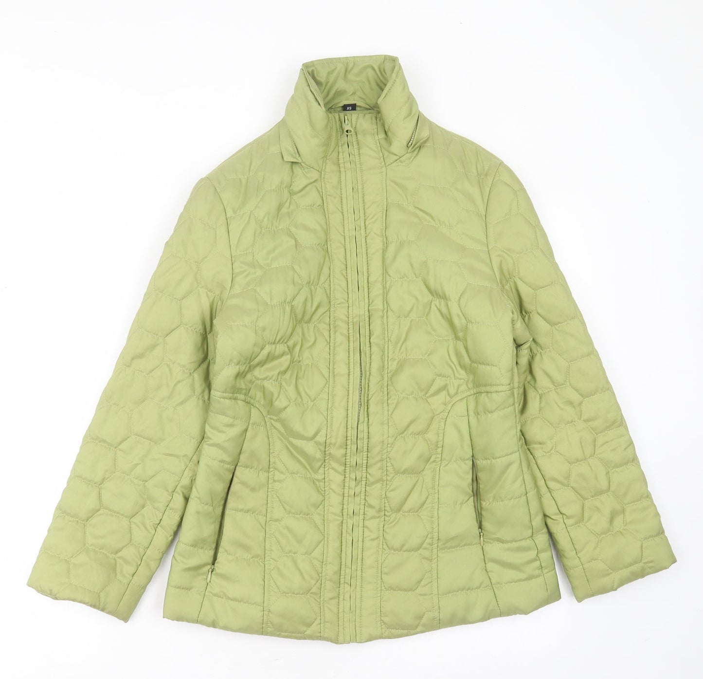 the four seasons london Womens Green Geometric  Quilted Jacket Size XS  Zip