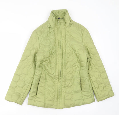 the four seasons london Womens Green Geometric  Quilted Jacket Size XS  Zip
