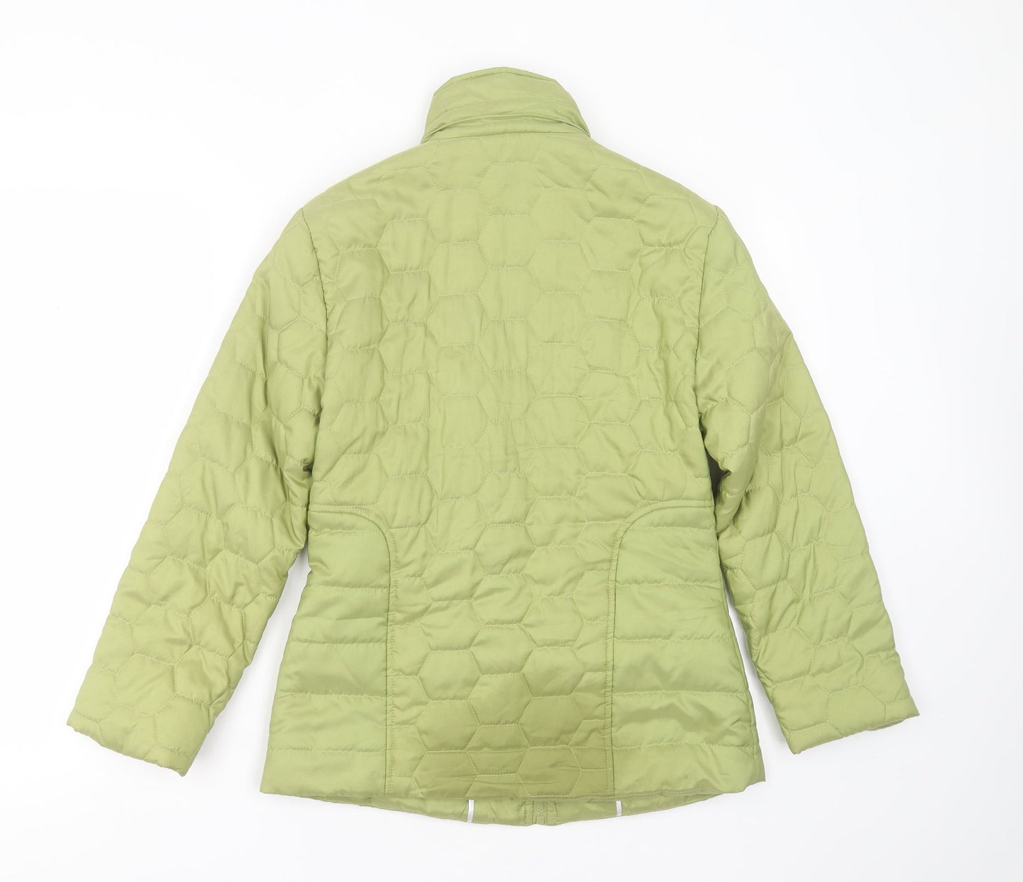the four seasons london Womens Green Geometric  Quilted Jacket Size XS  Zip