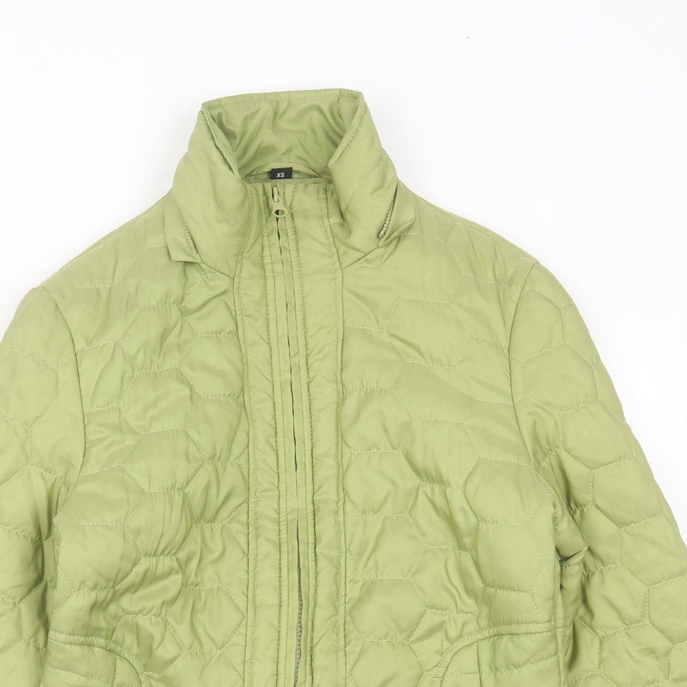 the four seasons london Womens Green Geometric  Quilted Jacket Size XS  Zip