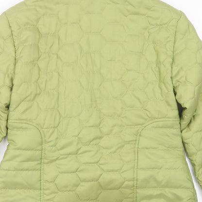 the four seasons london Womens Green Geometric  Quilted Jacket Size XS  Zip
