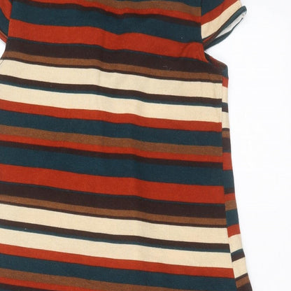 IZABEL Womens Multicoloured Round Neck Striped Polyester Pullover Jumper Size S