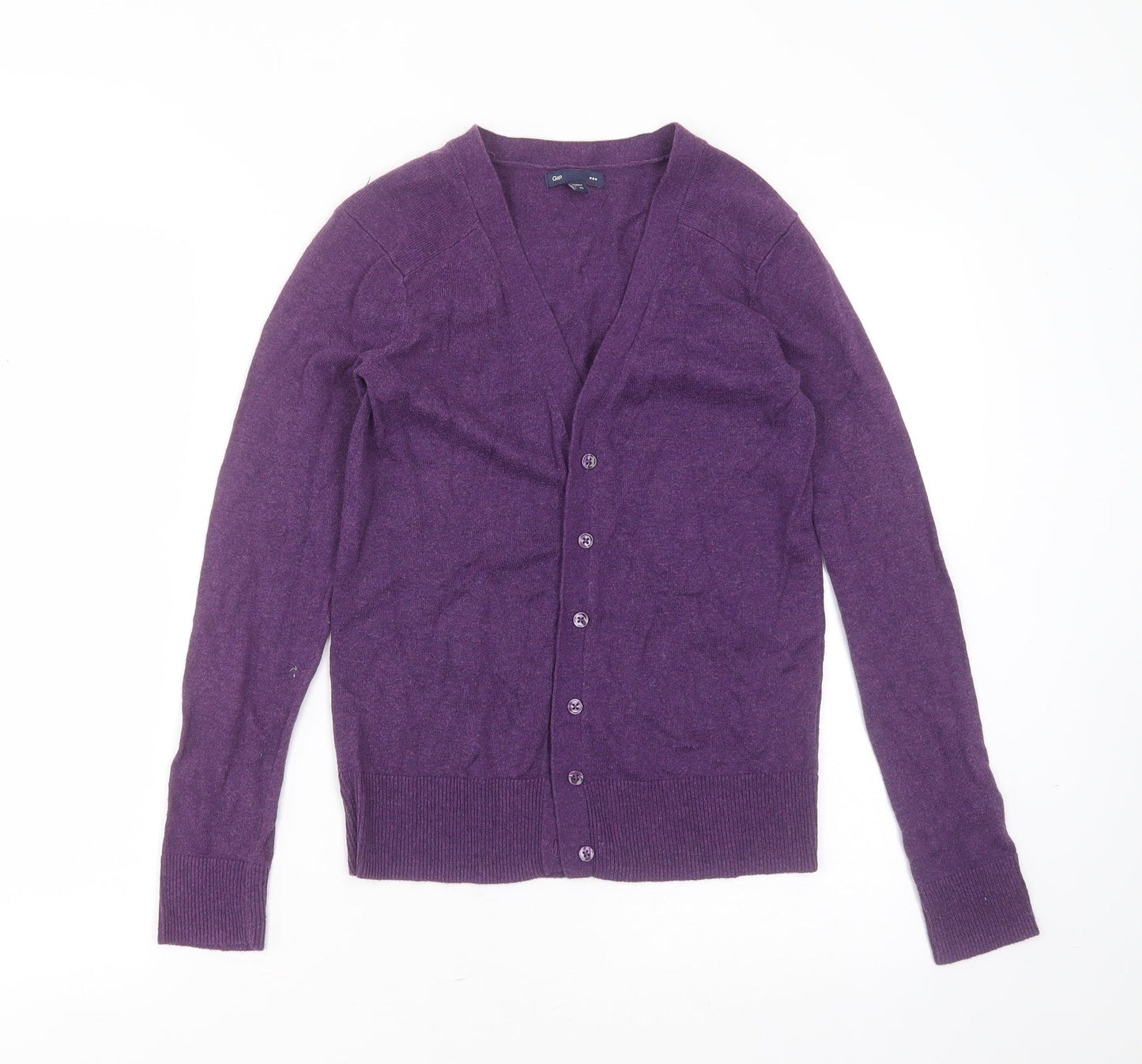 Gap Womens Purple V-Neck  Cotton Cardigan Jumper Size XS