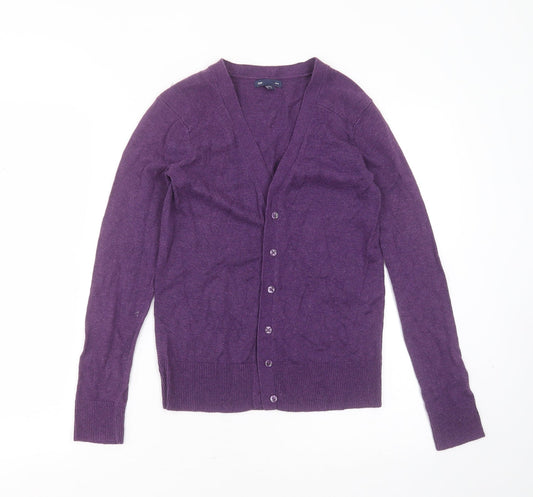 Gap Womens Purple V-Neck  Cotton Cardigan Jumper Size XS