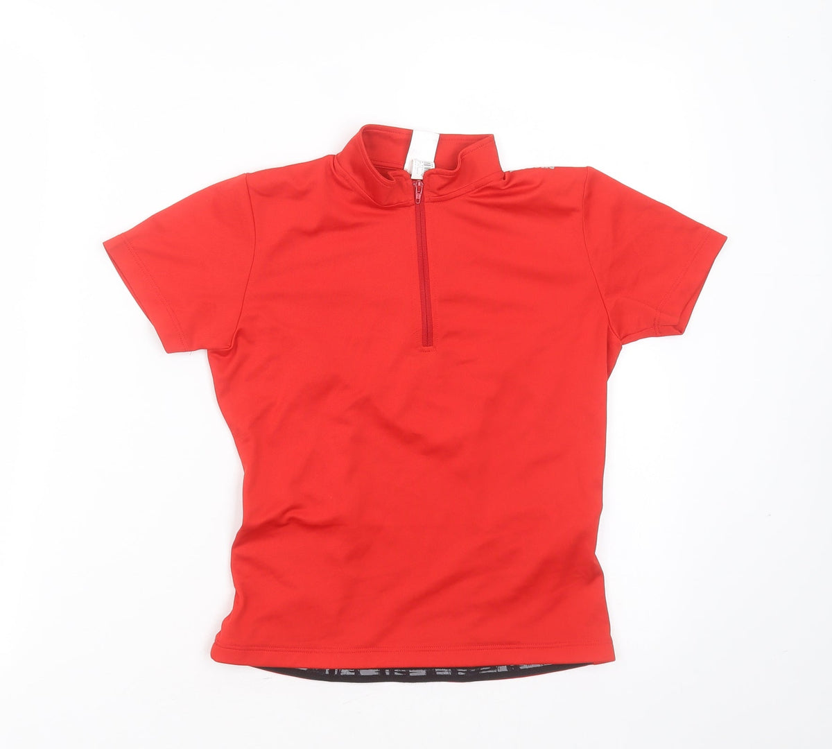 Additional front view of oxylane boys’ red polyester basic t-shirt, size 8, years round neck - active wear