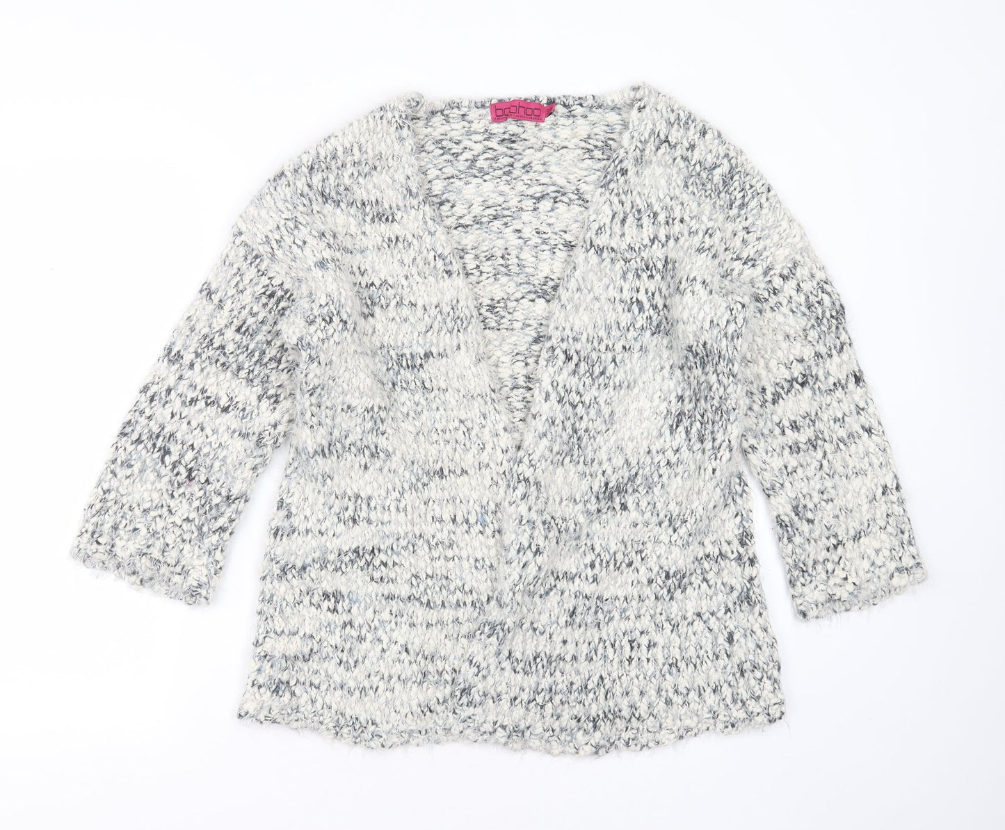 Boohoo Womens Ivory V-Neck  Polyester Cardigan Jumper Size S