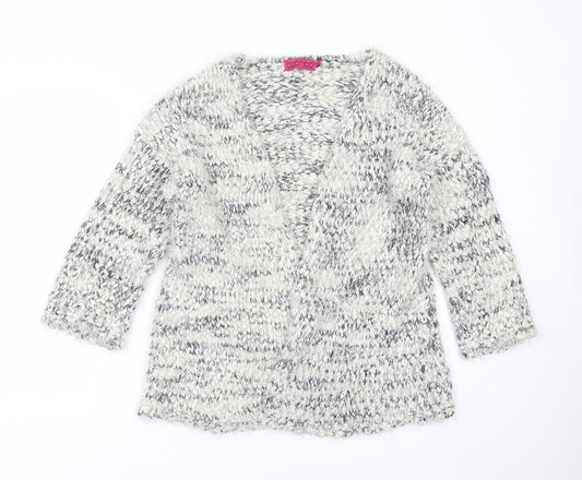 Boohoo Womens Ivory V-Neck  Polyester Cardigan Jumper Size S
