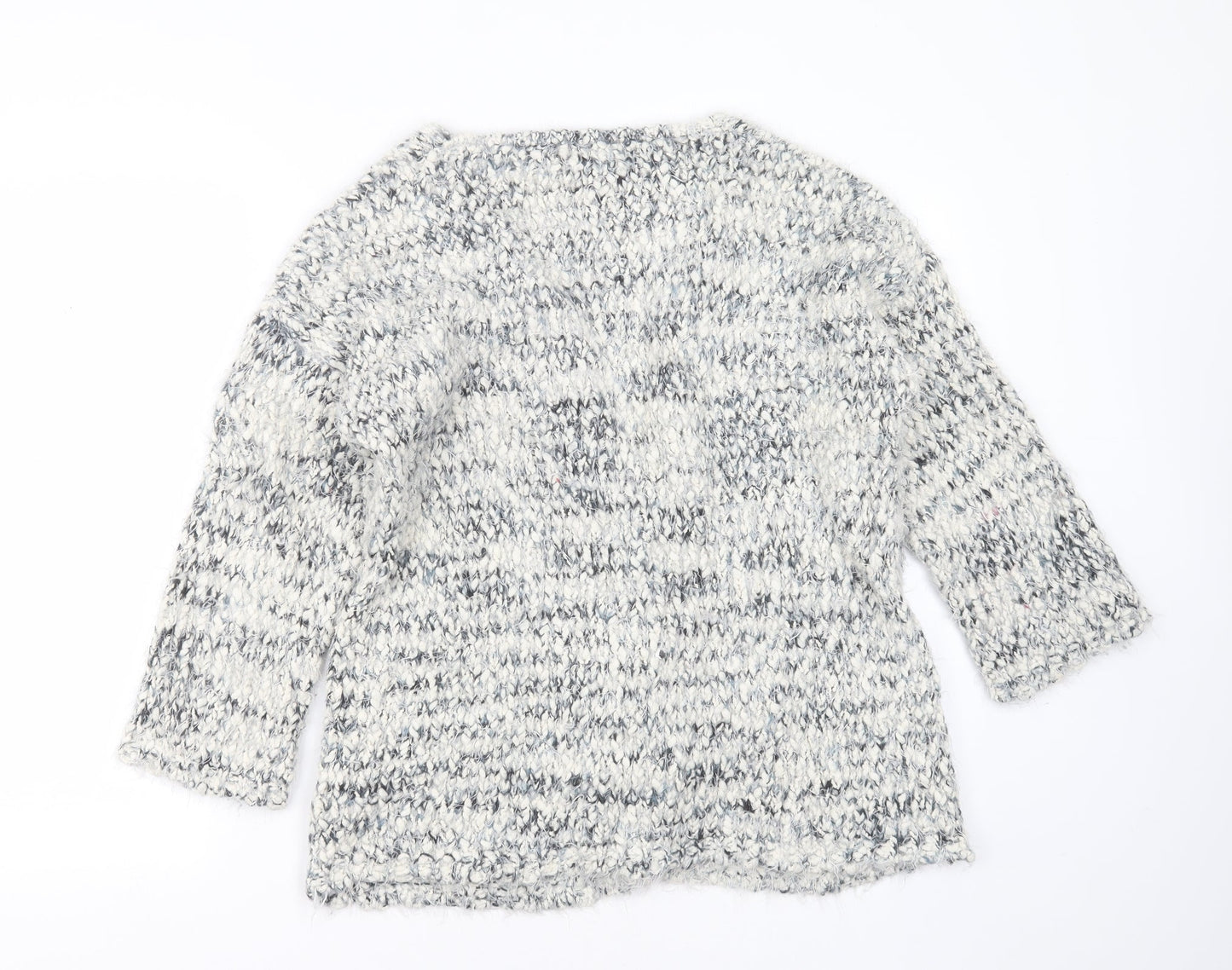 Boohoo Womens Ivory V-Neck  Polyester Cardigan Jumper Size S