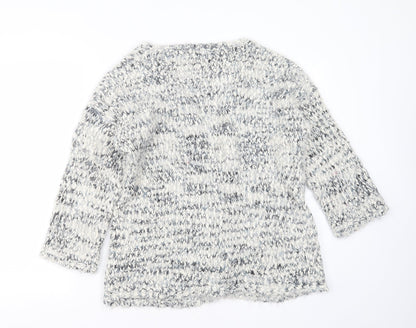 Boohoo Womens Ivory V-Neck  Polyester Cardigan Jumper Size S