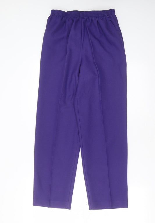 Alfred Dunner Womens Purple  Polyester Trousers  Size 10 L27 in Regular
