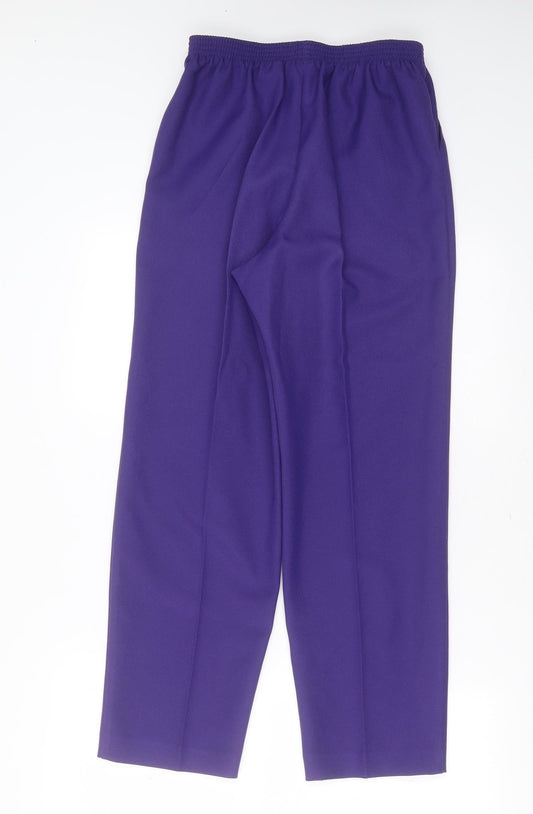 Alfred Dunner Womens Purple  Polyester Trousers  Size 10 L27 in Regular