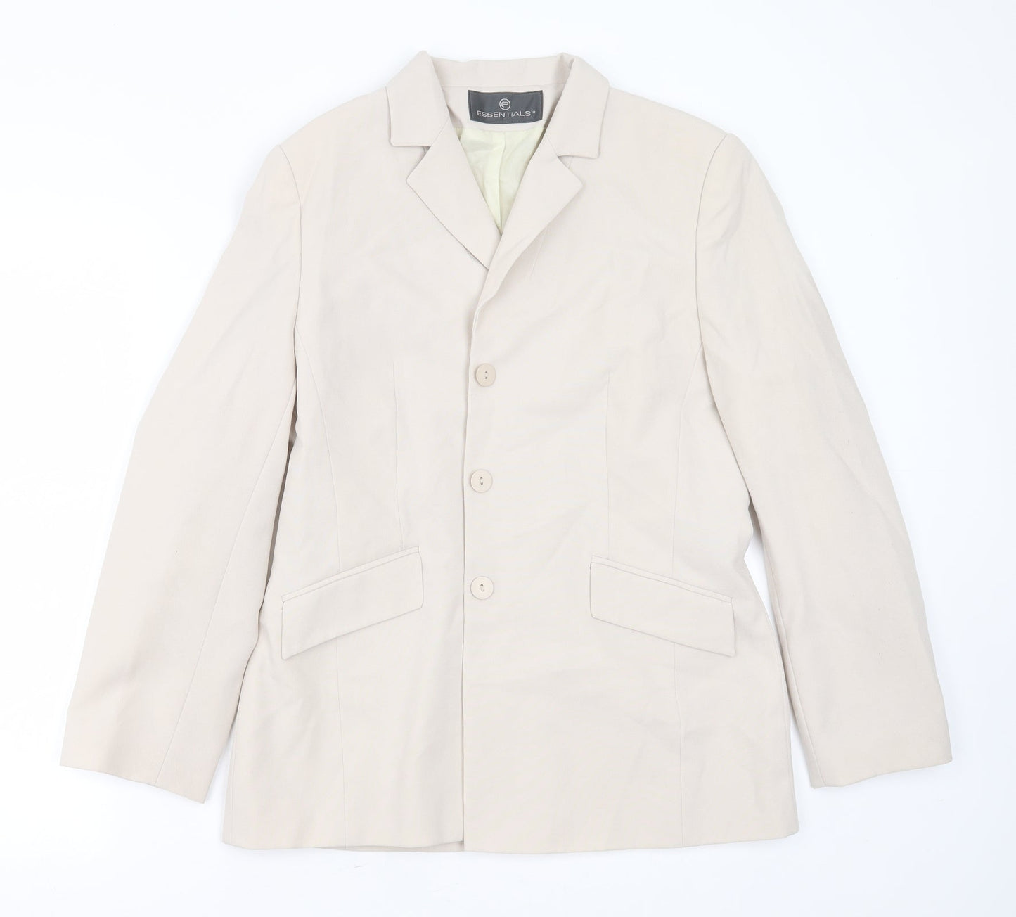 Womens UK Size 14 Essentials Regular Beige Suit Jacket