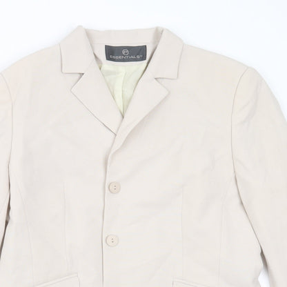 Womens UK Size 14 Essentials Regular Beige Suit Jacket