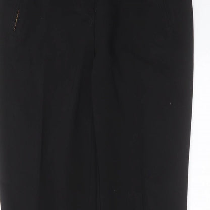 Papaya Womens Black  Cotton Trousers  Size 8 L25 in Slim